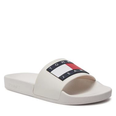 TOMMY JEANS FLAG POOL SLIDE ESS ECRU