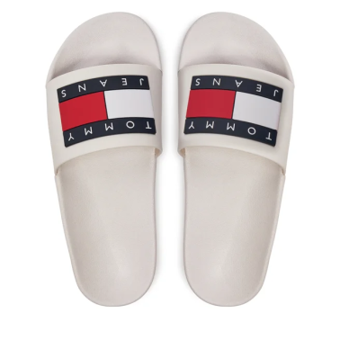 TOMMY JEANS FLAG POOL SLIDE ESS ECRU WOMAN