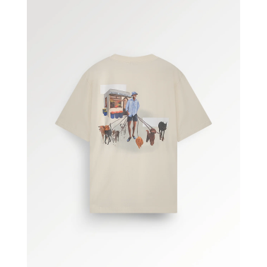 FILLING PIECES T-SHIRT DOG WALKER ANTIQUE WHITE