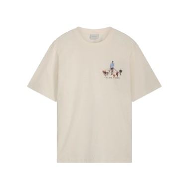 FILLING PIECES T-SHIRT DOG WALKER ANTIQUE WHITE