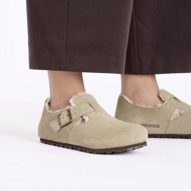 BIRKENSTOCK LONDON SHEARLING REGULAR TAUPE