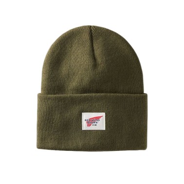 RED WING LOGO KNIT BEANIE ARMY GREEN