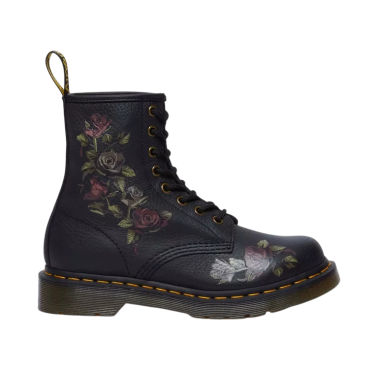 DR MARTENS 1460 BLACK DECAYED ROSES CLASSIC TUMBLED NAPPA