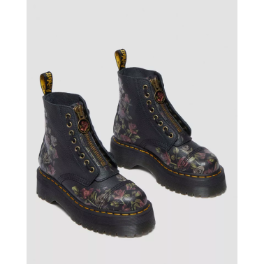 DR MARTENS SINCLAIR BLACK DECAYED ROSES CLASSIC TUMBLED NAPPA