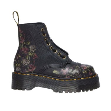 DR MARTENS SINCLAIR BLACK DECAYED ROSES CLASSIC TUMBLED NAPPA