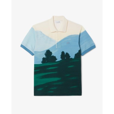 LACOSTE POLO MINIPIQUÈ CLASSIC FIT PRINTED