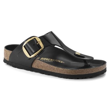 BIRKENSTOCK GIZEH BIG BUCKLE REGULAR HIGH SHINE BLACK