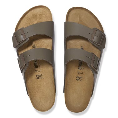 BIRKENSTOCK ARIZONA LEATHER REGULAR CONCRETE GRAY