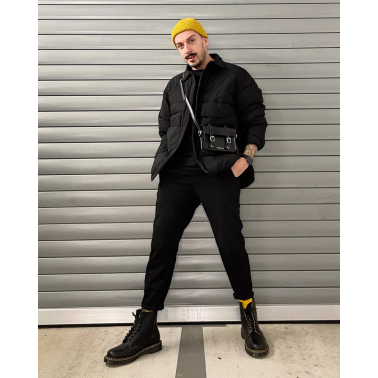 DR MARTENS 7" LEATHER SATCHER BLACK KIEV