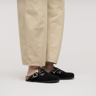 BIRKENSTOCK BOSTON RIVET BORDER BLACK