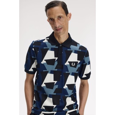 FRED PERRY FRAGMENT PRINT POLO