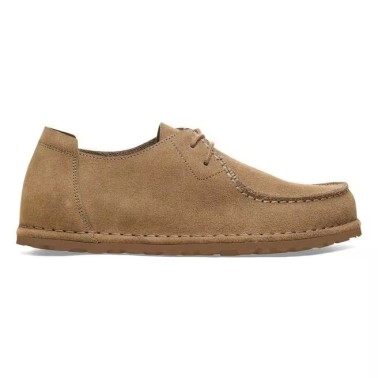 BIRKENSTOCK UTTI LACE SUEDE REGULAR SOLID GRAY TAUPE