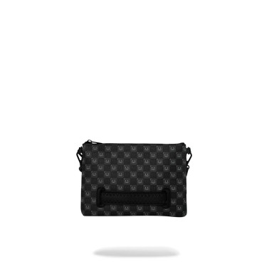 SPRAYGROUND SHARKS IN PARIS WTF BUBBLY BLACK CHECK CROSSOVER CLUTCH