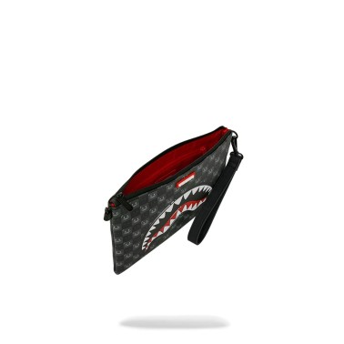 SPRAYGROUND SHARKS IN PARIS WTF BUBBLY BLACK CHECK CROSSOVER CLUTCH