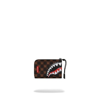 SPRAYGROUND SHARKS IN PARIS WTF BUBBLE BROWN CHECK WALLET