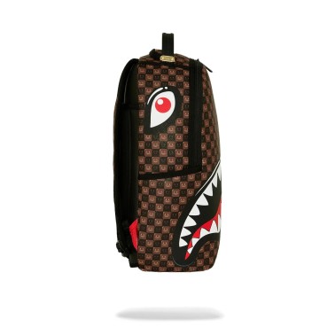 SPRAYGROUND SHARKS IN PARIS WTF BUBBLE BROWN CHECK BACKPACK