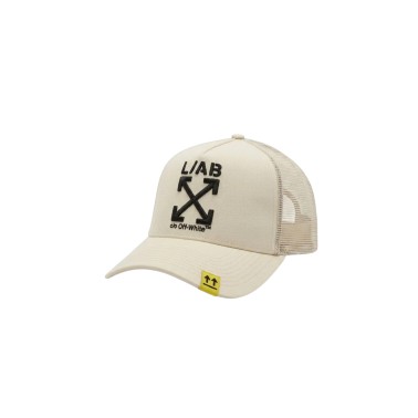 L/AB OFF WHITE CLAMP ARROWS CURVED BRIM TRUCKER CAP