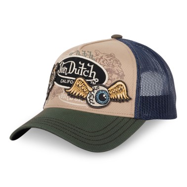 VON DUTCH GORRA BEIGE,KHAKI TRUCKER SNAPBACK PATCHES 07
