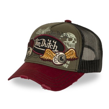 VON DUTCH GORRA VERDE TRUCKER SNAPBACK PATCHES 17 DESGASTADA