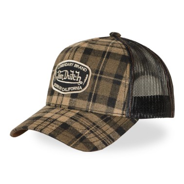 VON DUTCH GORRA BASEBALL A CUADROS CON MALLA Y PARCHE